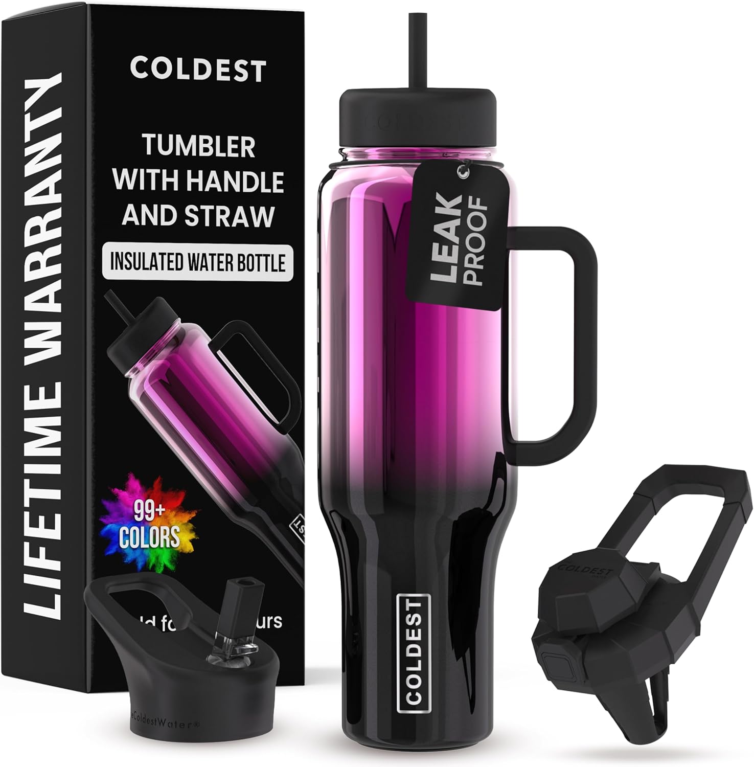 Coldest Tumbler with Handle and Straw - 100% Leak-Proof Design