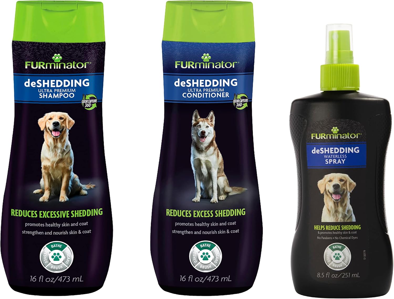 FURminator deShedding Kit for Dogs: Shampoo, Conditioner & Spray