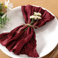 Burgundy Cheesecloth Napkins 60pcs 21x21 in - Soft Reusable Table