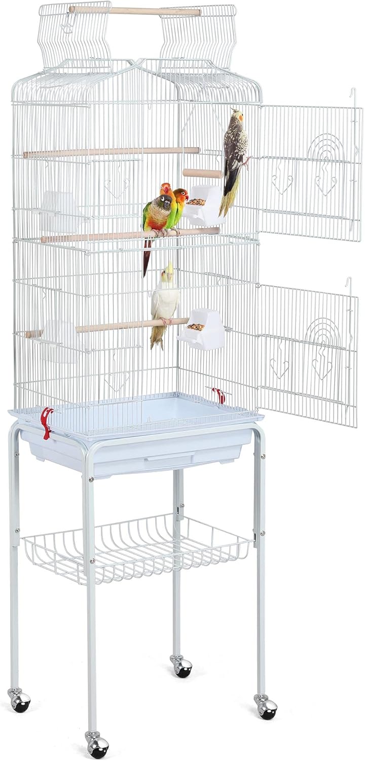 64-inch Open Play Top Bird Cage for Parakeets and Cockatiels