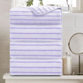 4 Pcs Light Purple Cabana Stripe Large Bath Towels 35in x 70in