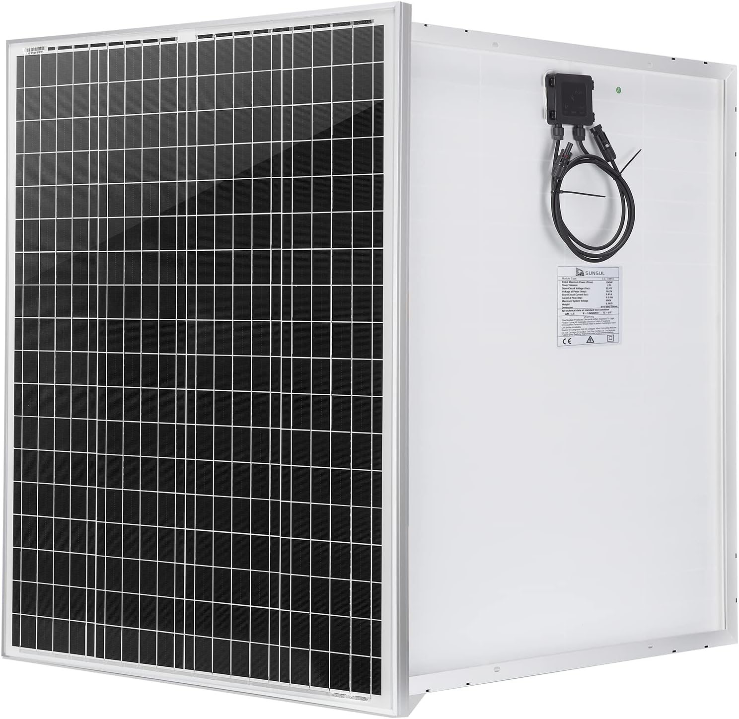 100 Watt 12 Volt Monocrystalline Solar Panel for Off-Grid Use