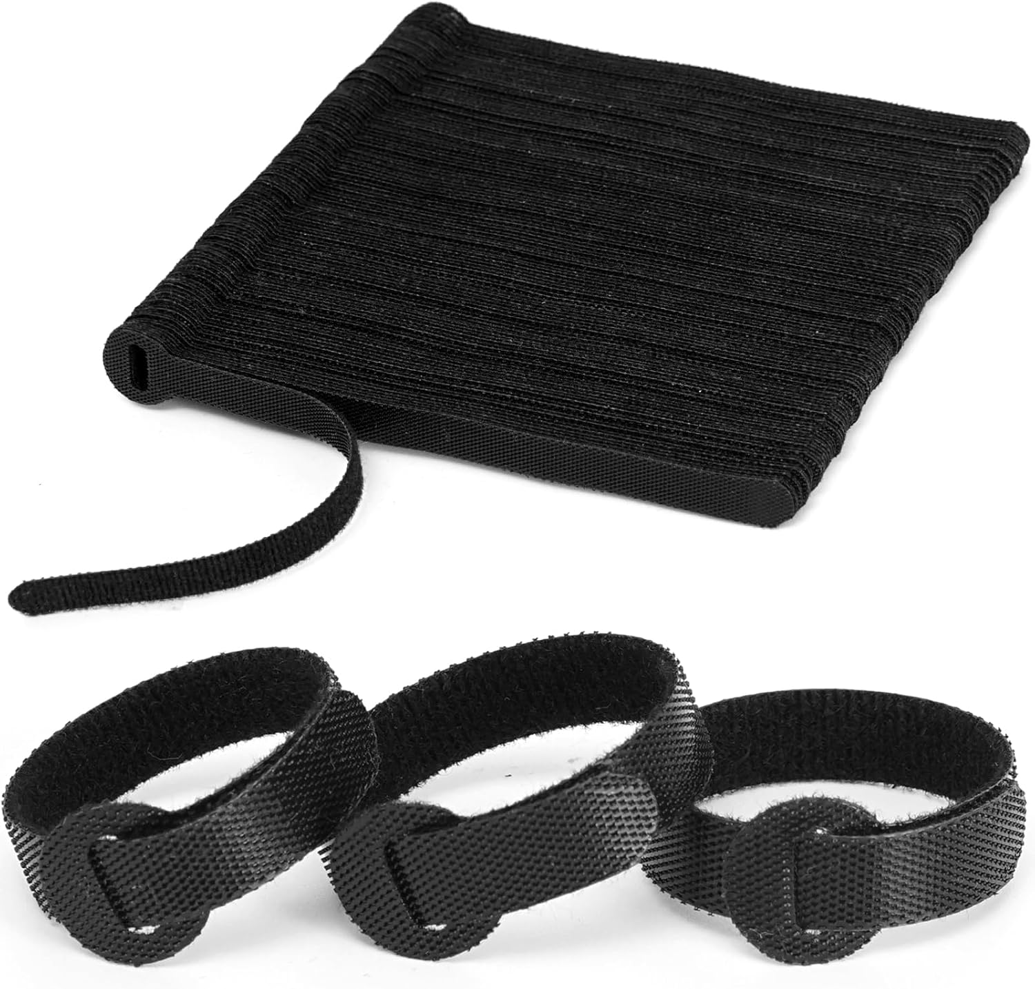 150PCS Reusable Fastener Straps - Cable Management Ties for Ultimate Organization