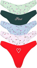 Victoria's Secret PINK Women's Cotton Thong Underwear - Soft 5-Pack