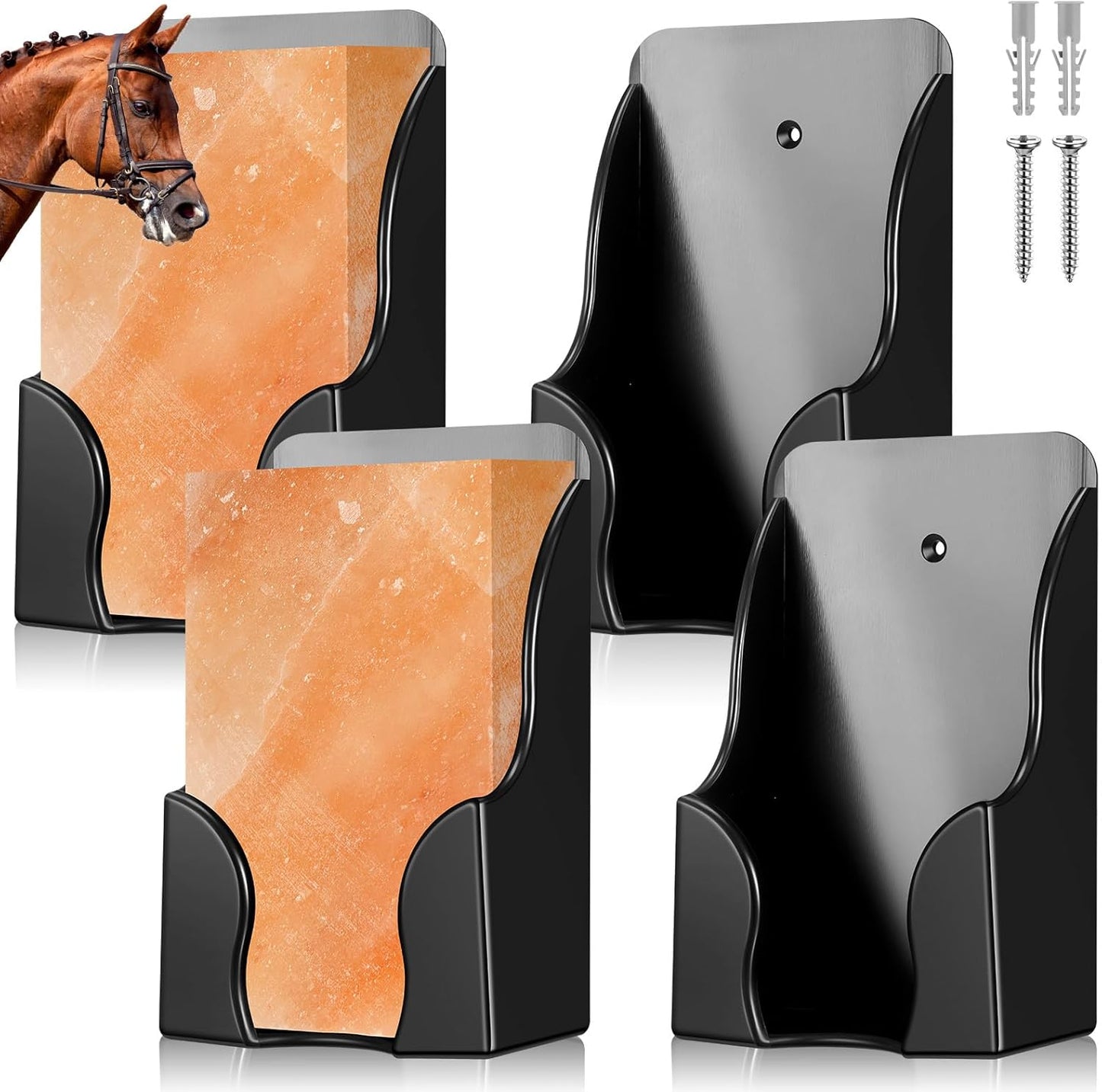 4 Pcs 4lb Mineral Salt Block Holder for Horses and Goats