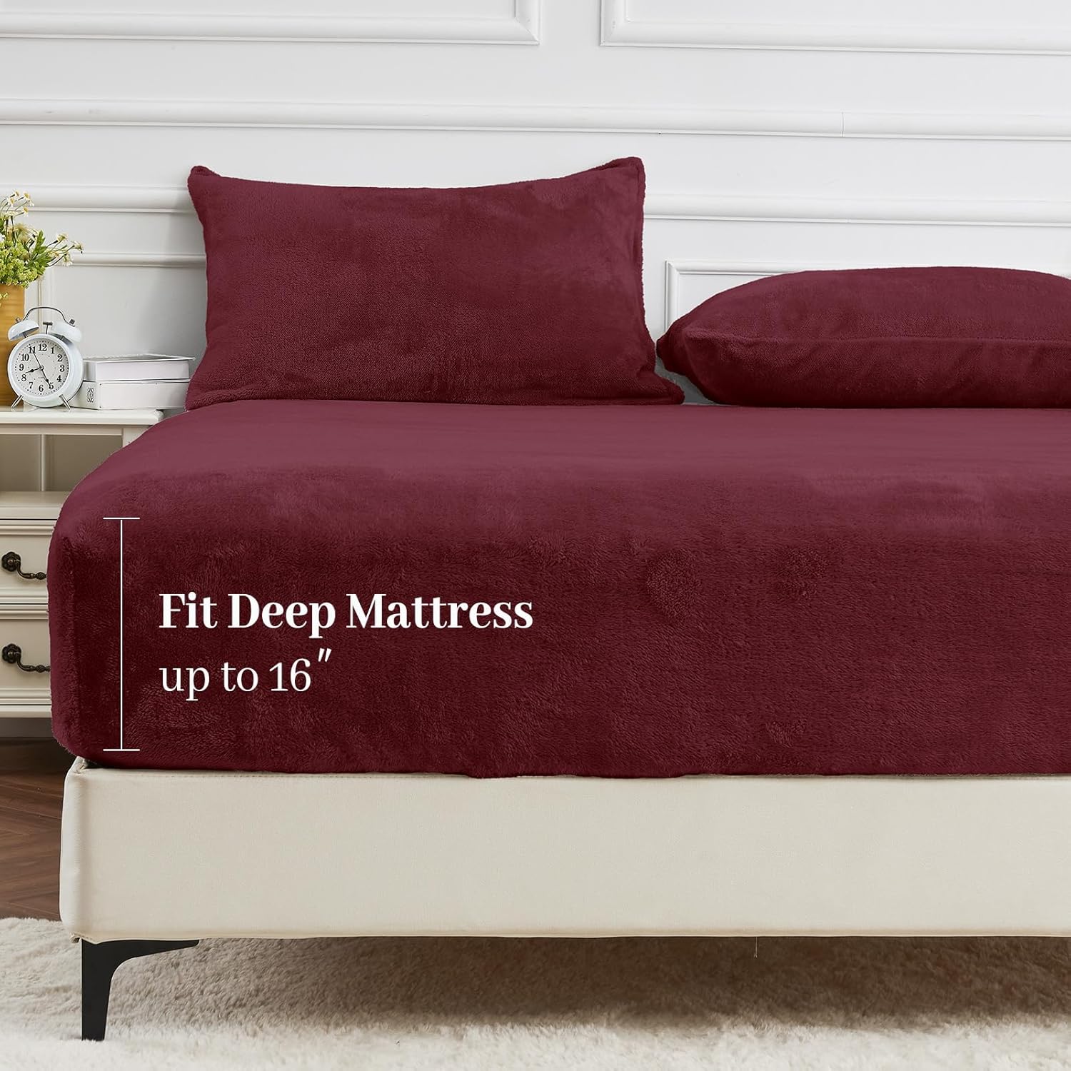 YIYEA Fleece Fitted Sheet for Cozy Warmth in Fall Winter