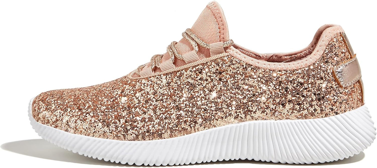 K KIP WOK Glitter Sneakers for Women - Stylish Slip-On Shoes
