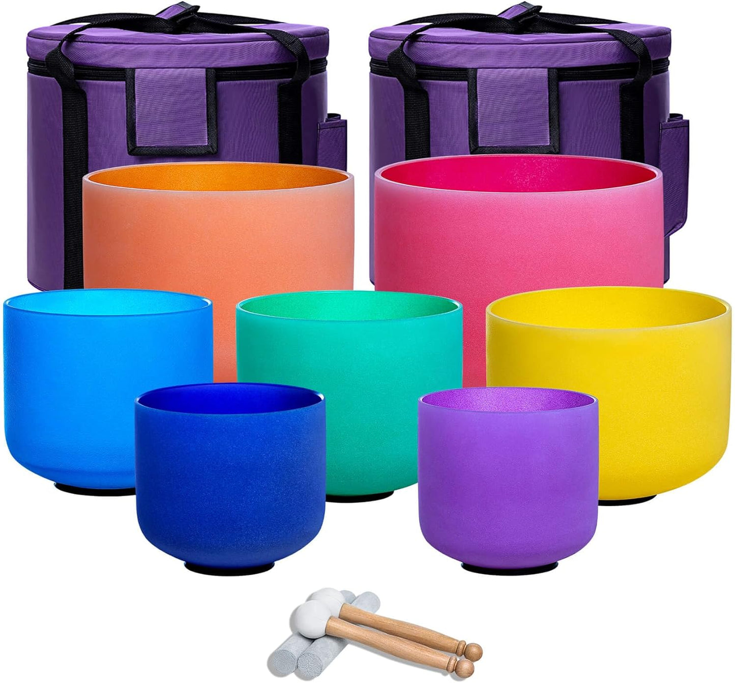 432hz Crystal Singing Bowl Set for Meditation and Healing