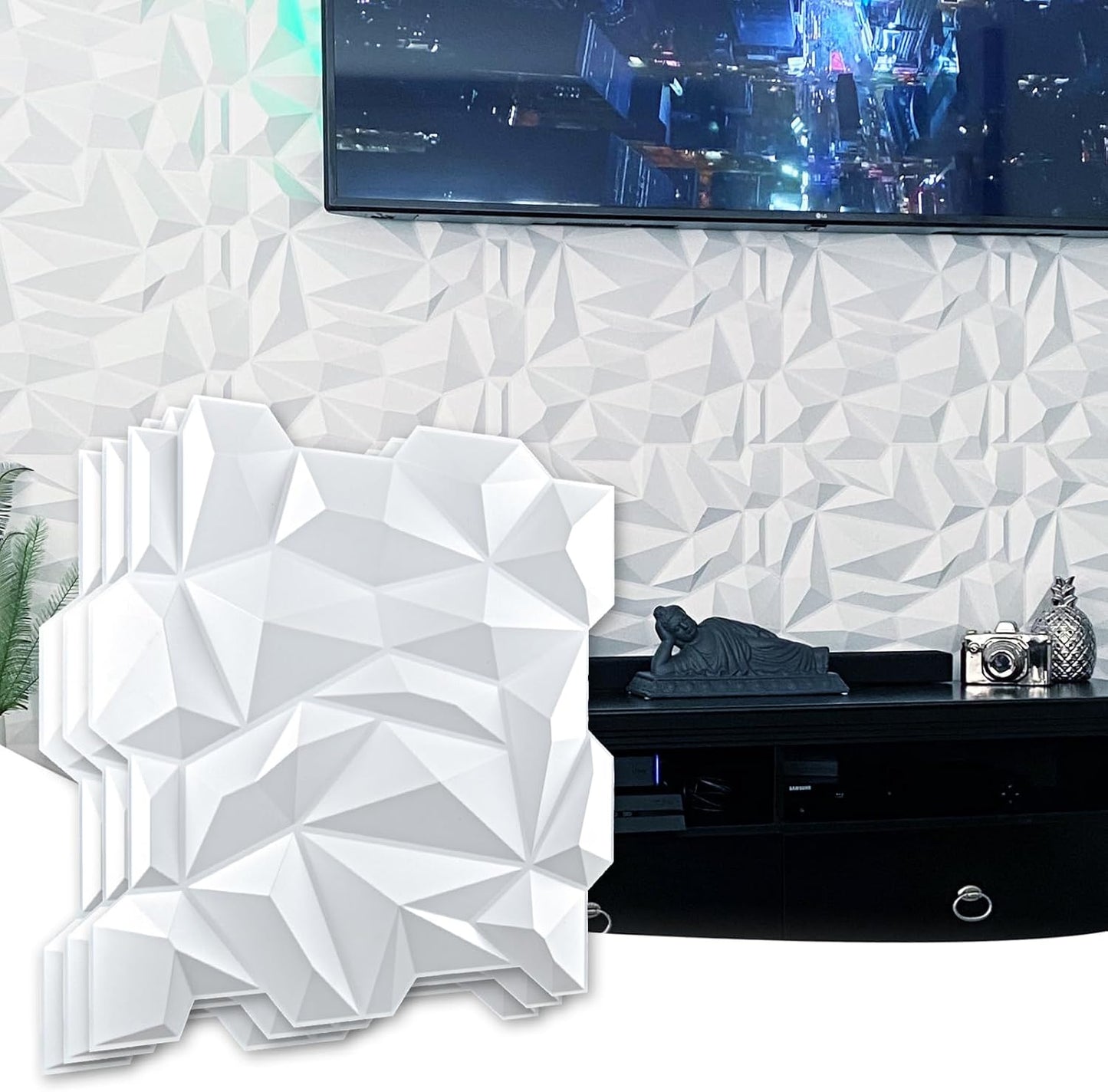 Art3d Wall Panel Marble White Pack of 12 for Elegant Interiors