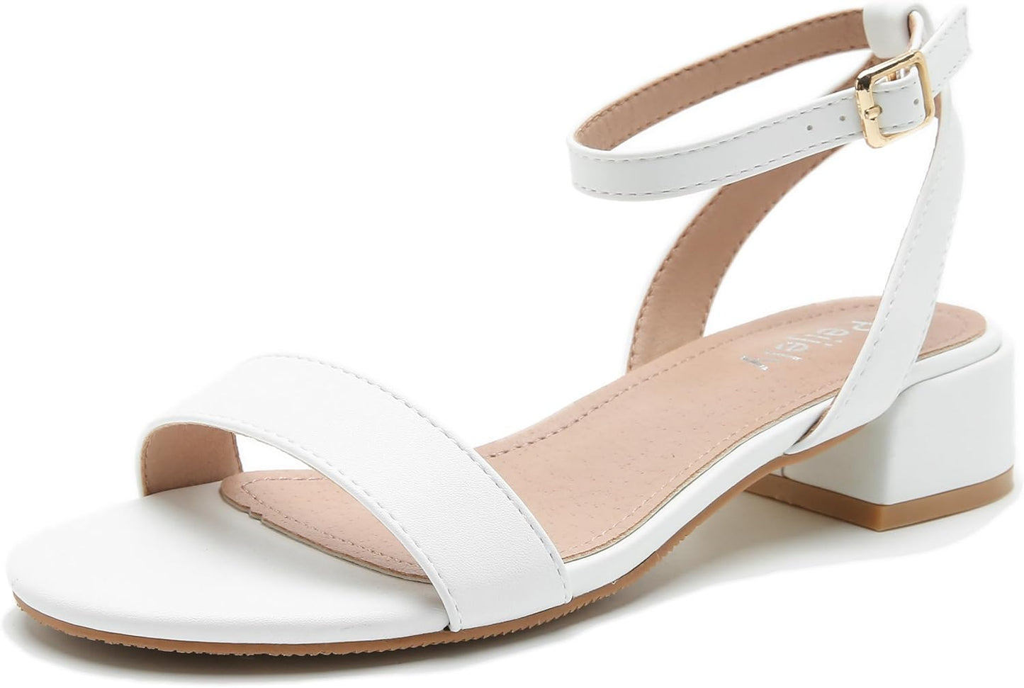 Women's Open Toe Ankle Strap Low Block Chunky Heels Sandals