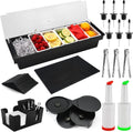 Bartending Supplies - 18in x 12in Bar Mat Garnish Tray Set