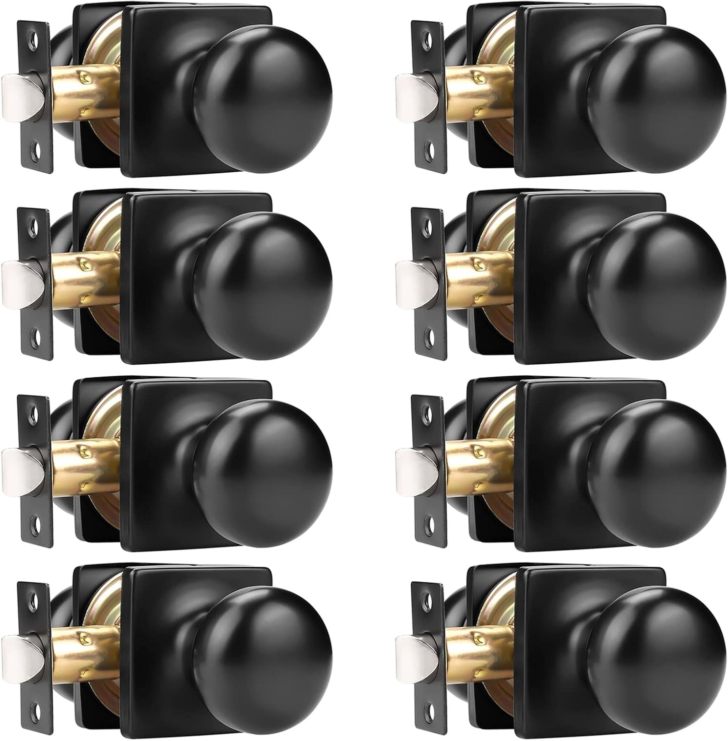 GOBEKOR Matte Black Closet Door Knobs - Modern Design