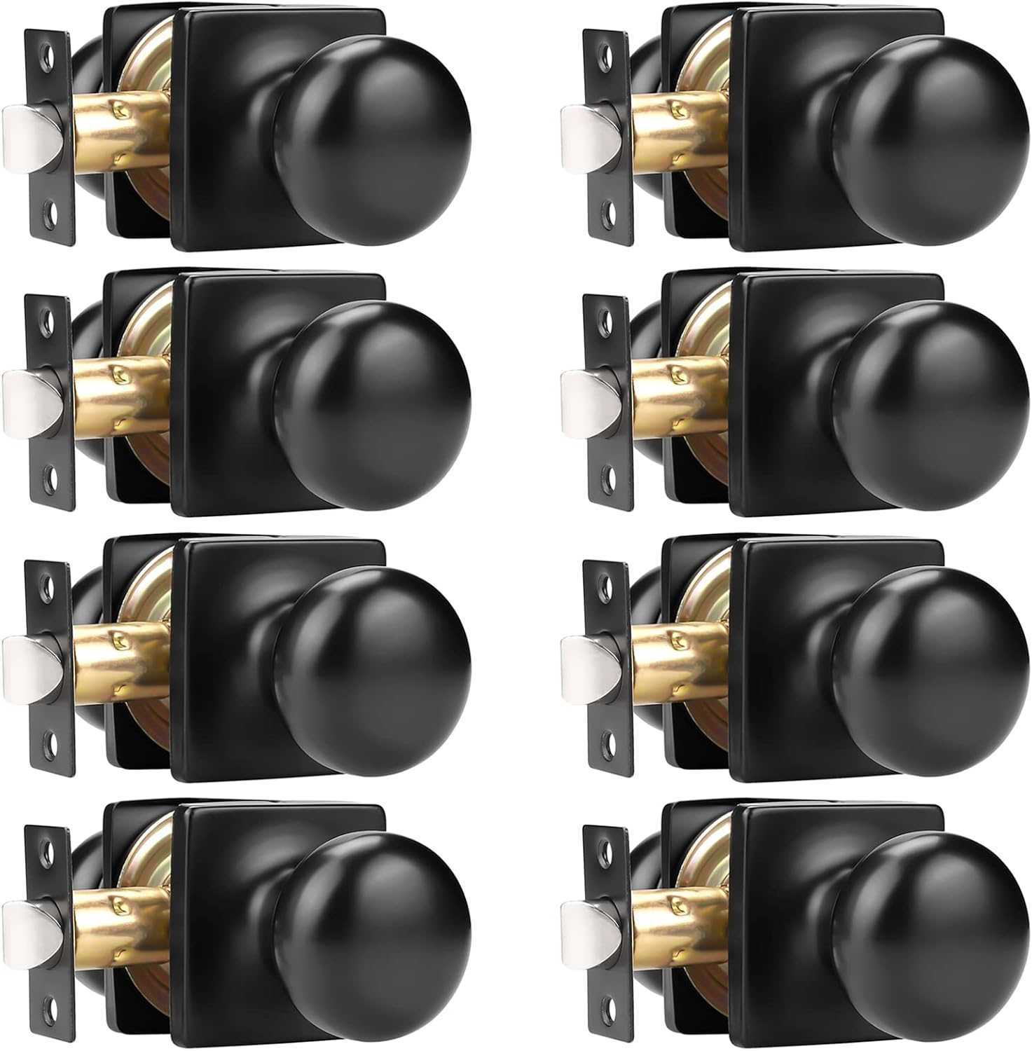 GOBEKOR Matte Black Closet Door Knobs - Modern Design