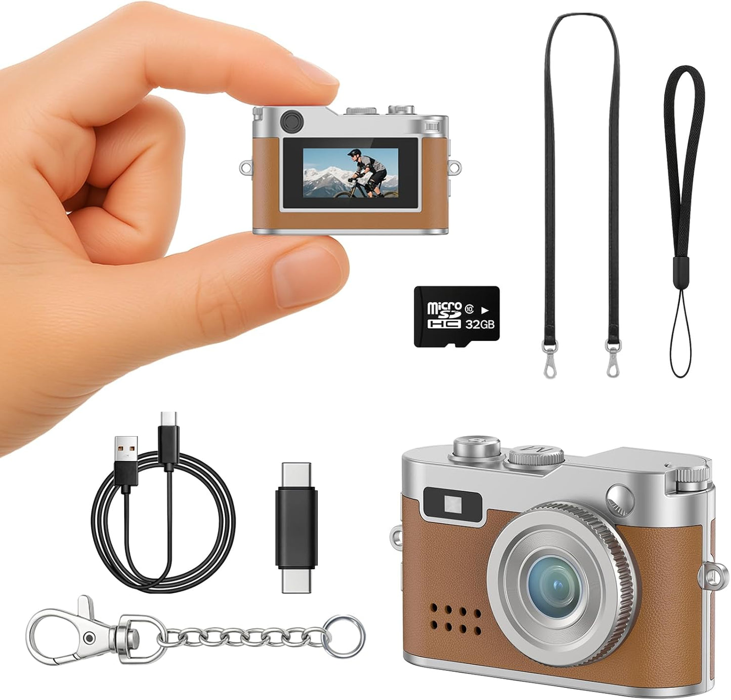 Mini Retro Camera with 1080P Video and 12MP Photos for Travel