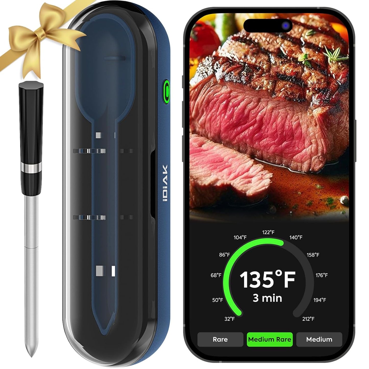 IDIAK Wireless Meat Thermometer - Instant Read Probe