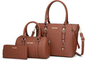 3PCS Purses for Women Tote Bag and Wallet Set - Barrel Satchel Style