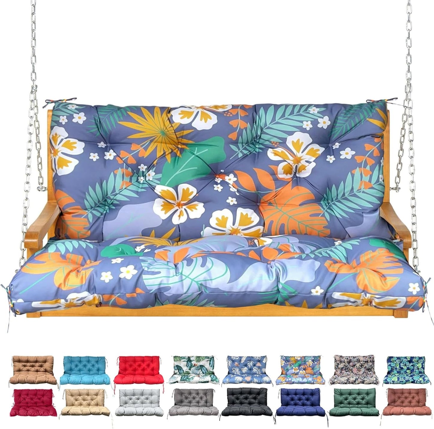 Porch Swing Cushion with Backrest for Outdoor Furniture Comfort