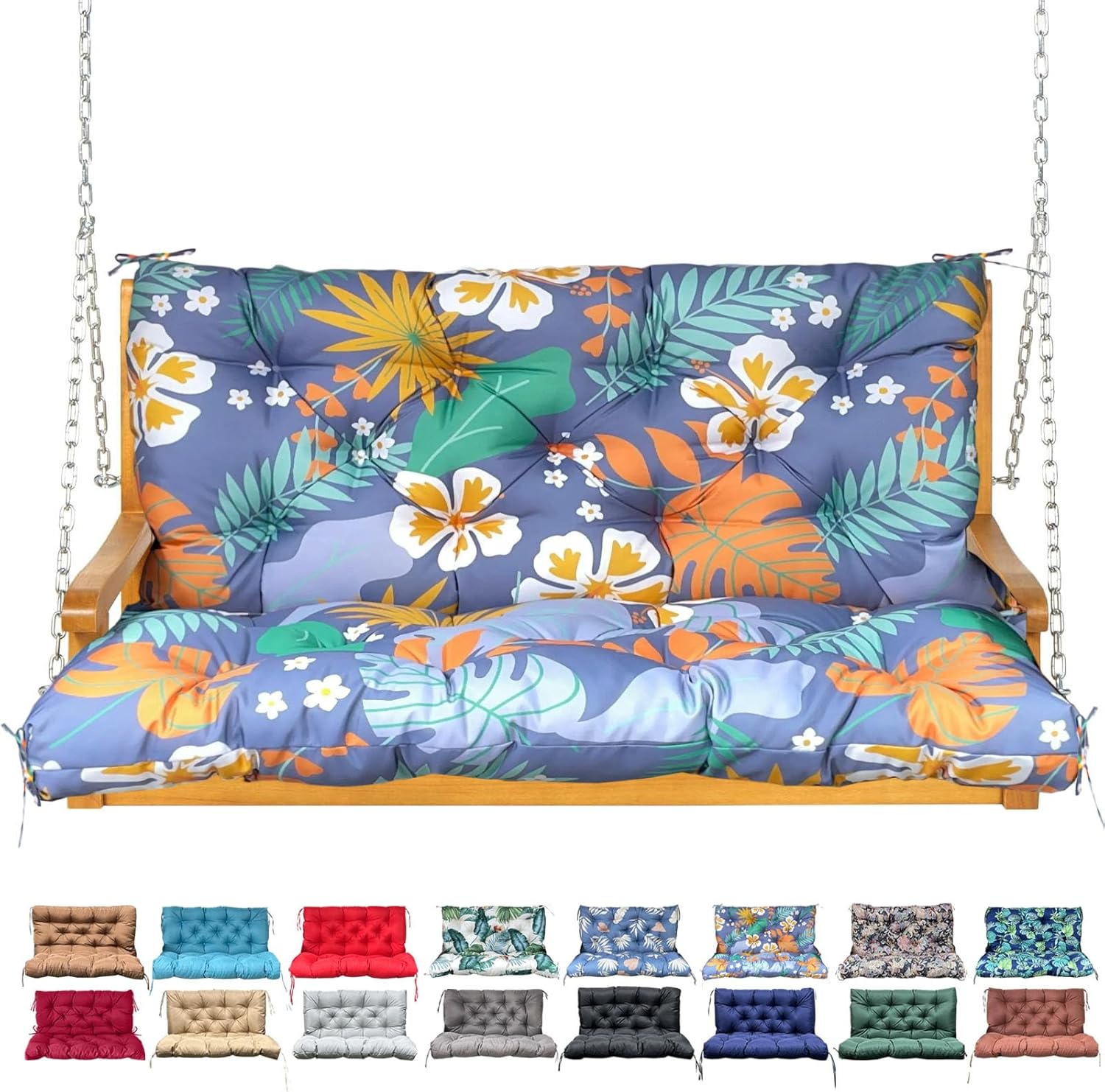 Porch Swing Cushion with Backrest for Outdoor Furniture Comfort