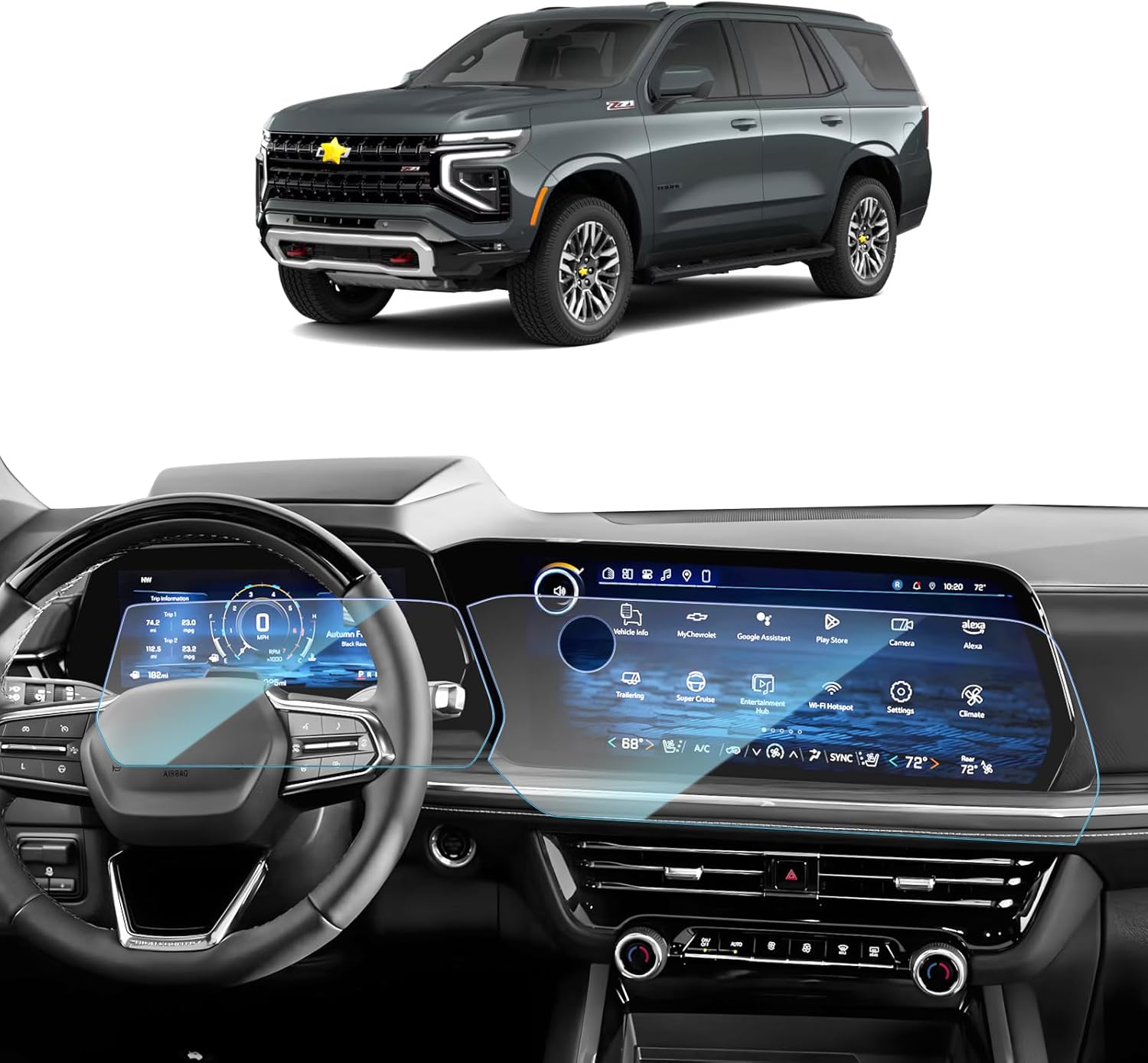2025 2026 Chevy Tahoe Screen Protector for Navigation & Instrument