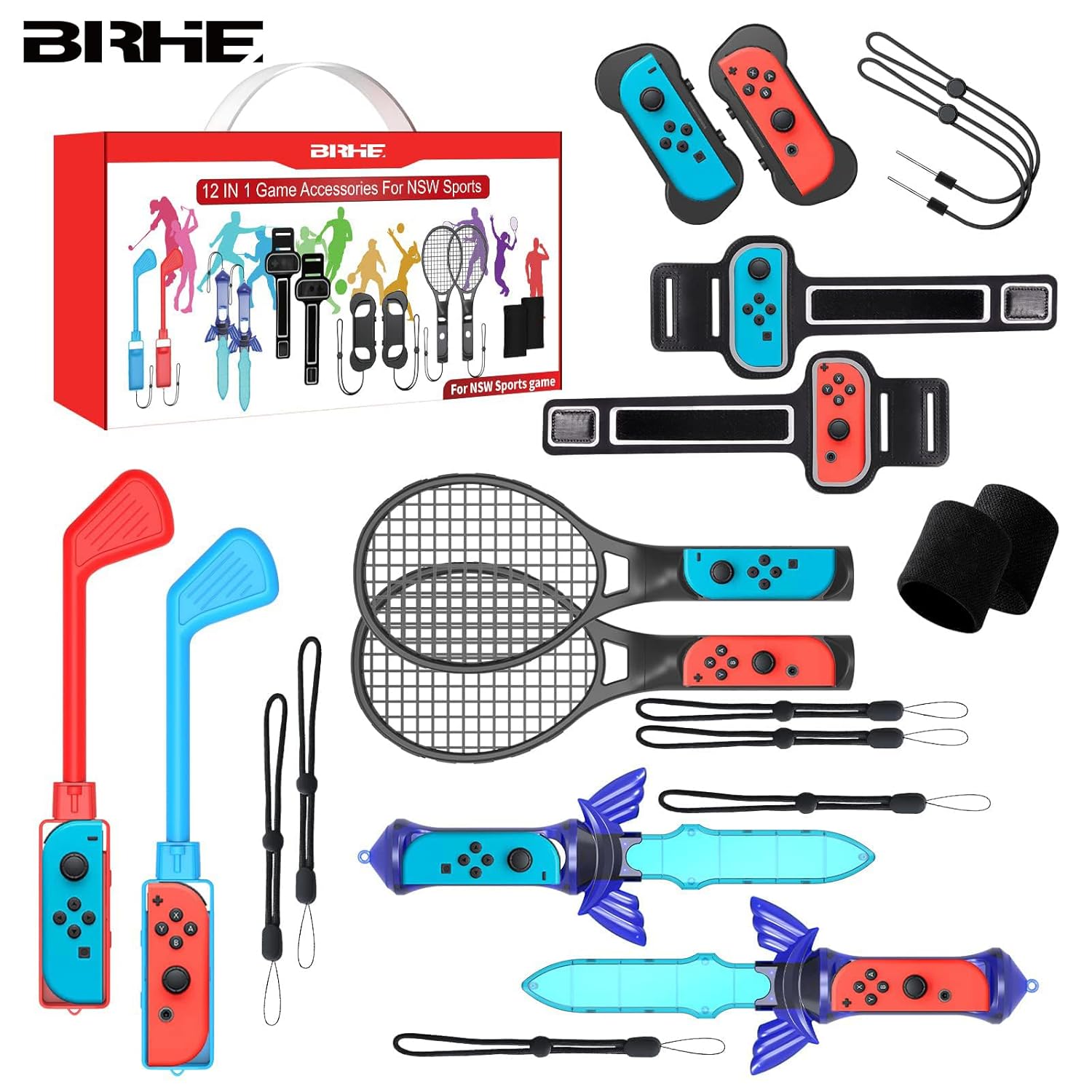 BRHE Nintendo Switch Sports Accessories Bundle for Fun Games