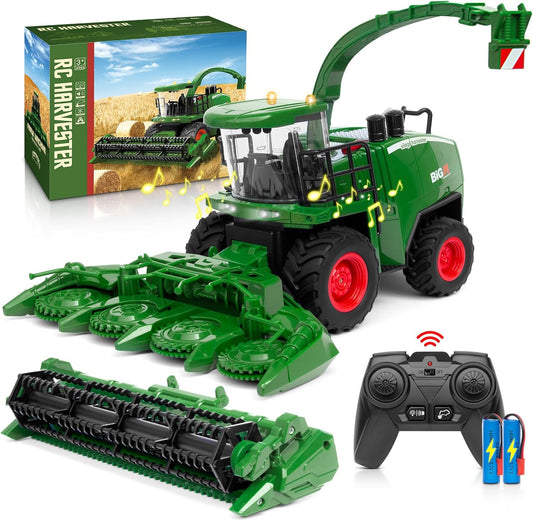 Remote Control Combine Harvester Toy for Kids with Batteries