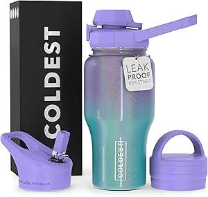 Coldest Sports Water Bottle with 3 Lids for Ultimate Hydration