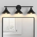 3-Light Black Bathroom Vanity Light Fixture - Farmhouse Wall Sconce