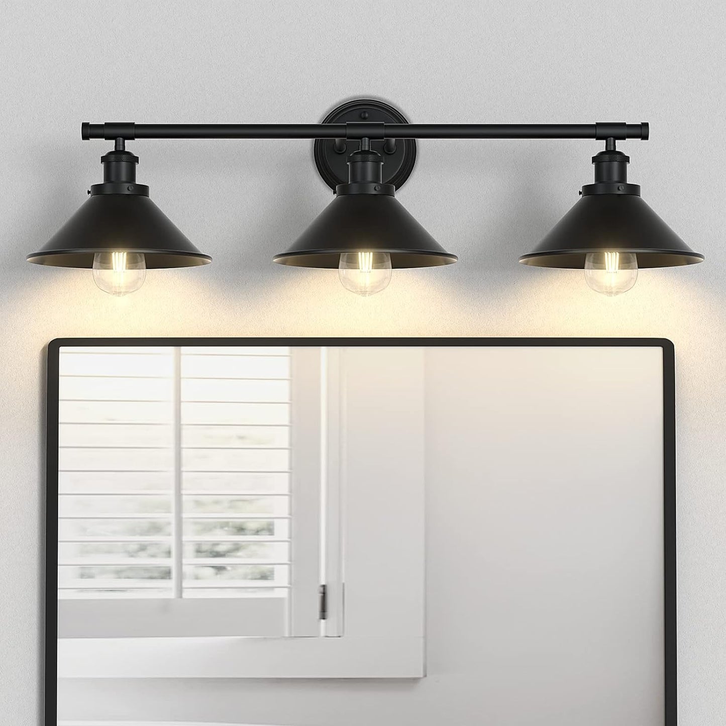 Licperron 3-Light Black Bathroom Vanity Light Fixtures for Home