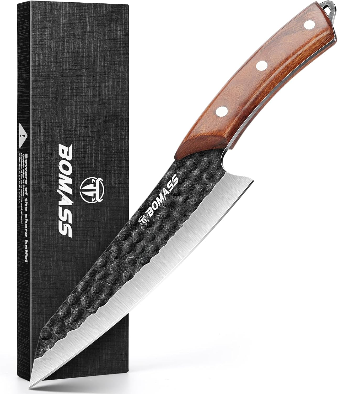 Japanese Santoku Knife 7.1 Inch High-Carbon Steel Chef Knife