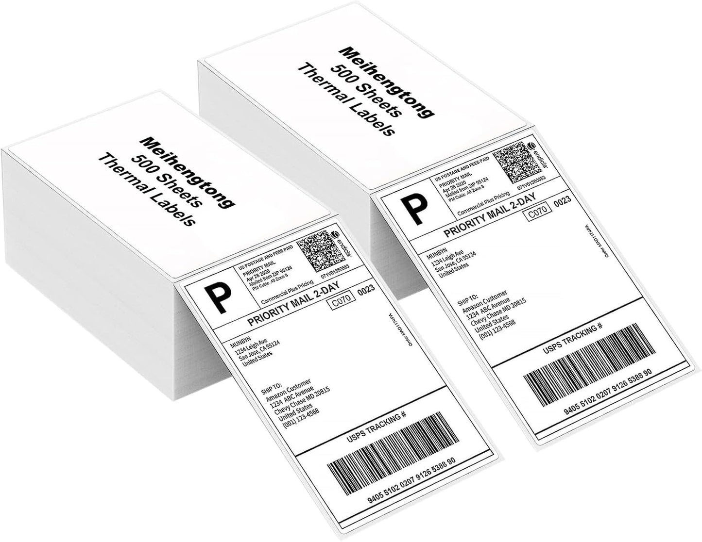 1000 White Fanfold Shipping Labels by Meihengtong