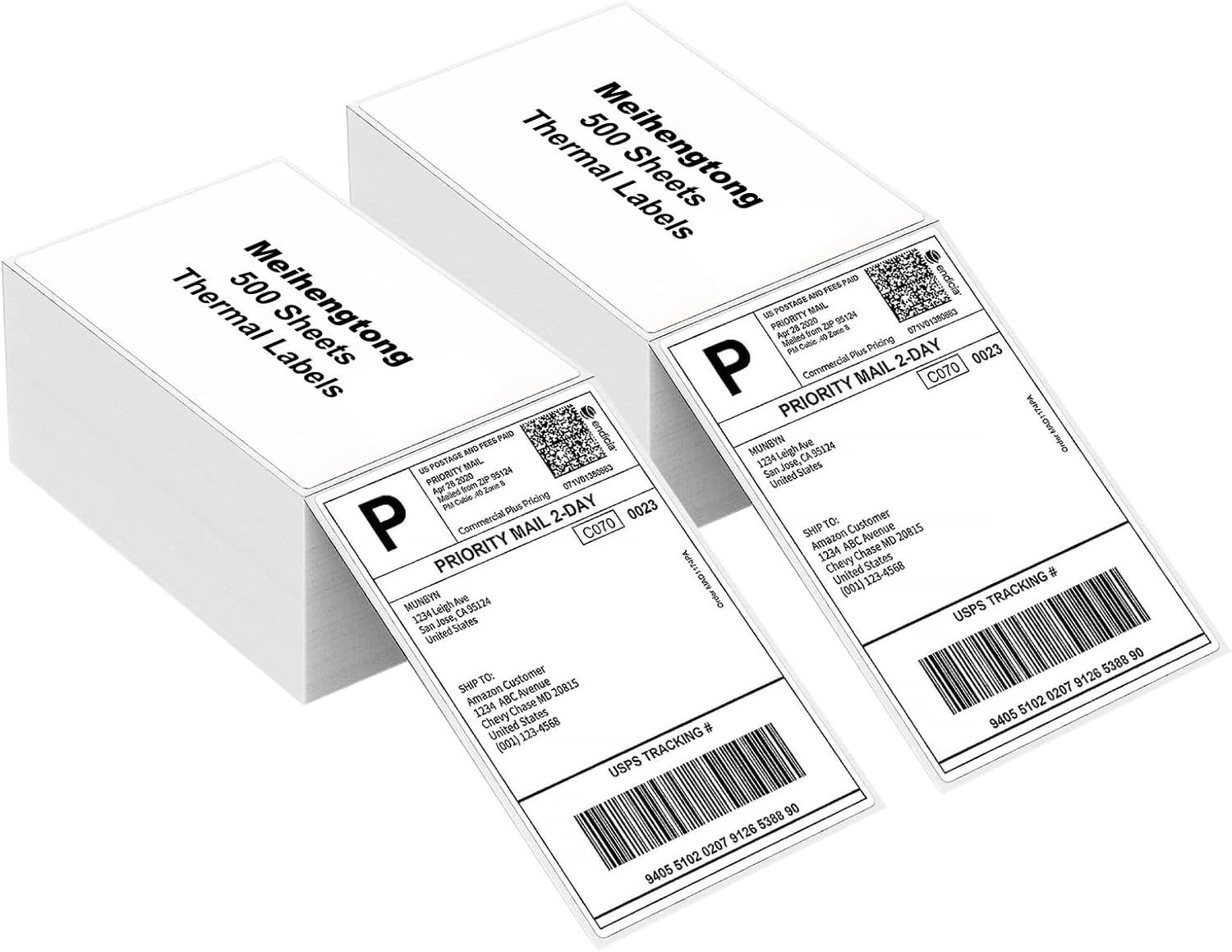 1000 White Fanfold Shipping Labels by Meihengtong