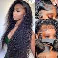 Deep Wave Lace Front Wigs Human Hair 13x4 HD Lace Front Wig - Natural