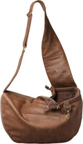 Dog Sling Carrier for Small Dogs 5-18 lb - Vegan Leather Fur Lined