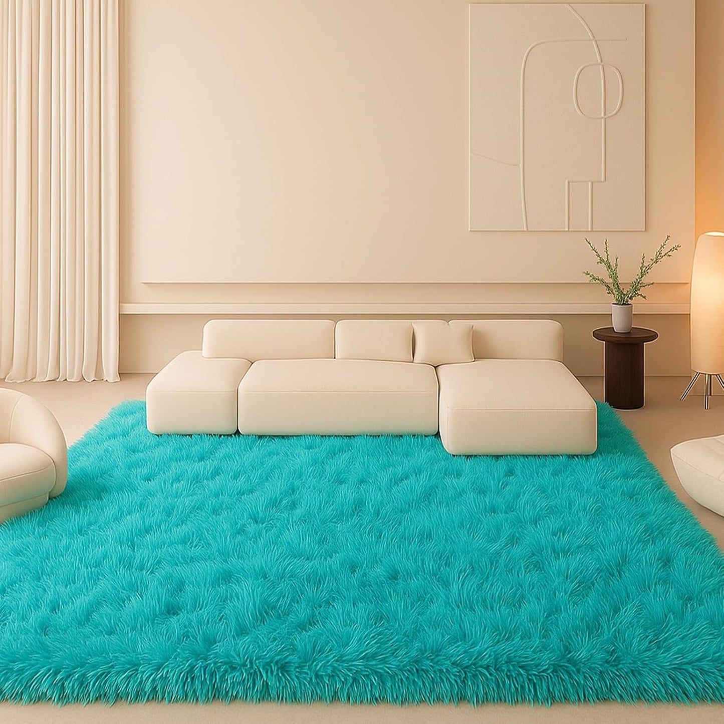 Fluffy Plush Shag Rug 5x7 for Living Room and Bedroom Decor