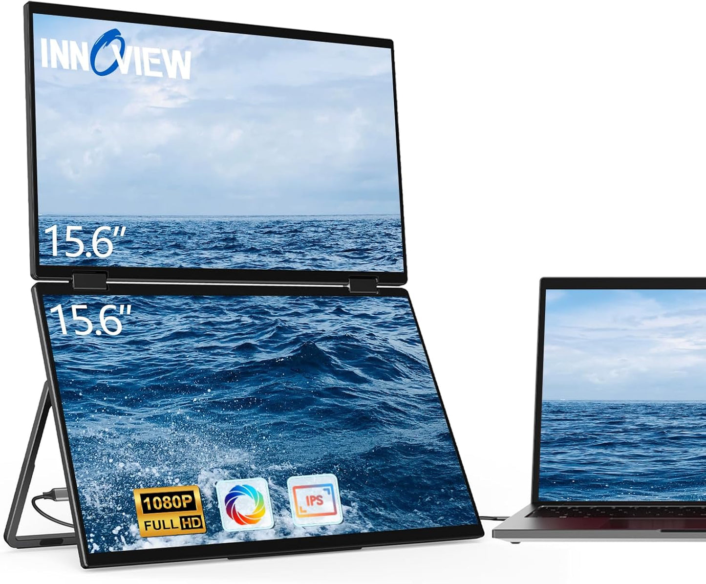 InnoView 15.6 Dual Portable Monitor - Double Your Productivity!