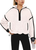 Yanekop Womens Quarter Zip Sherpa Fleece Pullover - Cozy (Style 6KKZ)