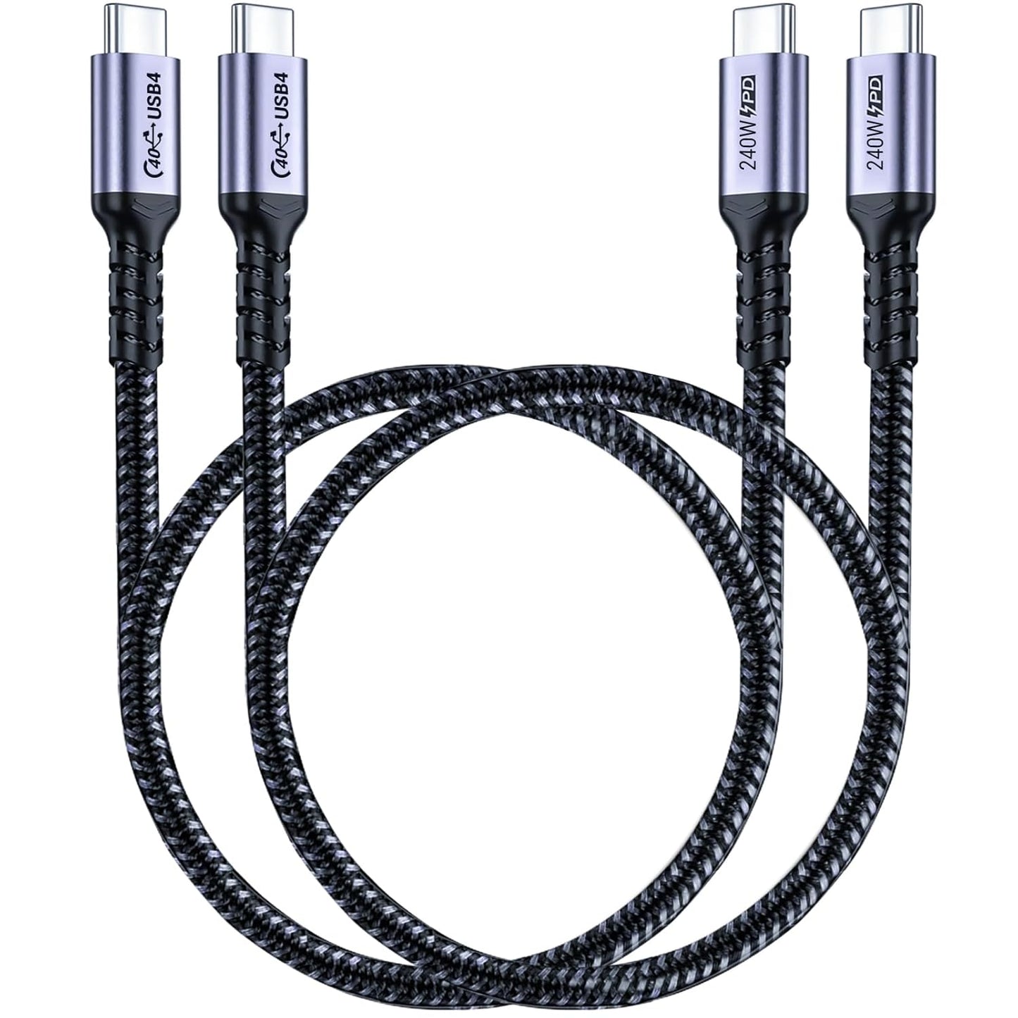 High-Speed 1.5FT USB 4 Cable Duo - Fast Charge & 8K Display!