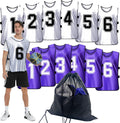 Numbered Sports Pinnies Set of 12 - Youth and Adult Practice Vests
