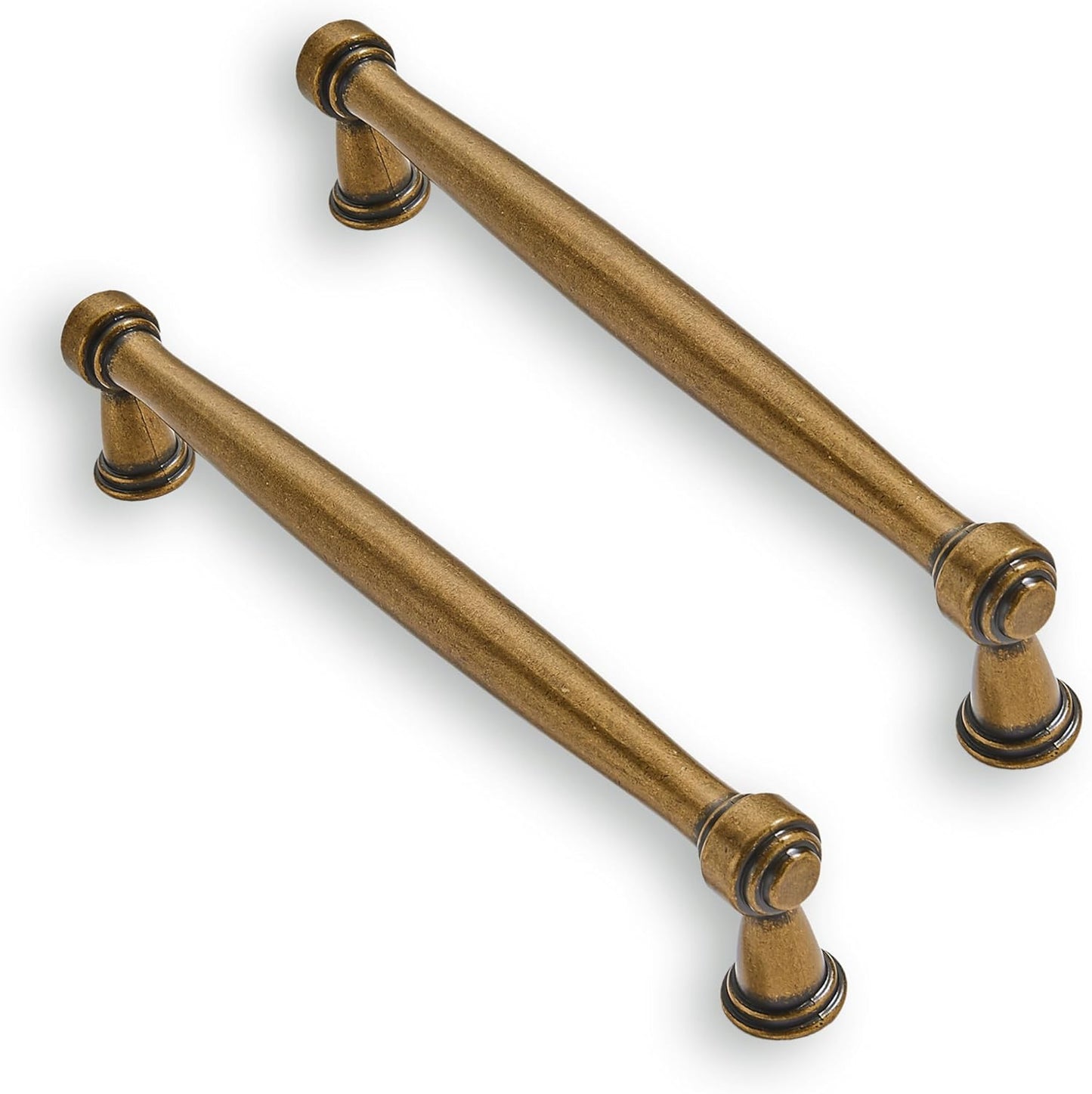 Solid Heavy Duty 10 Pack 5 Inch Vintage Brass Cabinet Pulls