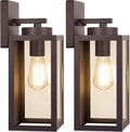 Outdoor Wall Light Fixtures 2-Pack - Weatherproof Brown Porch Sconces