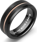 LerchPhi Tungsten Wedding Band for Men - Durable Guitar String Inlay