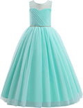 Glamulice Flower Girl Mint Tulle A-Line Dress - Fairy Tale Fit