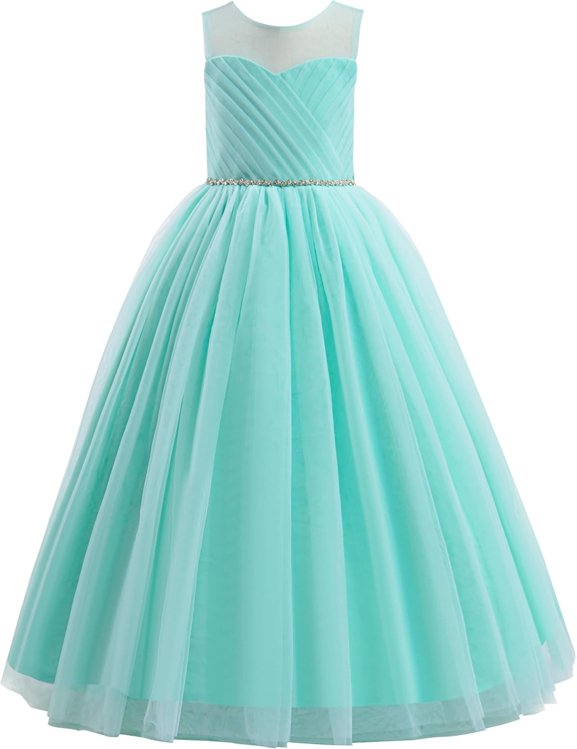 Glamulice Flower Girl Wedding Dress Tulle Long A Line Gown