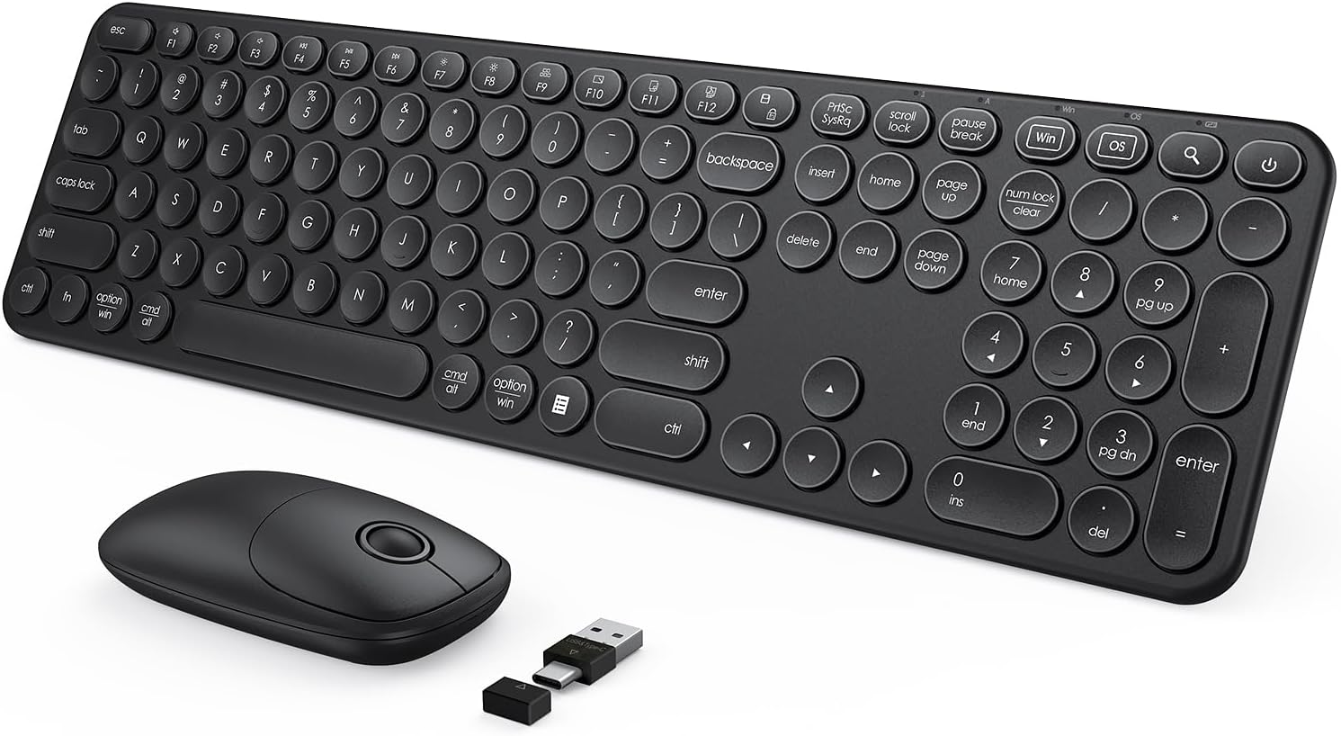 seenda Wireless Keyboard & Mouse Combo - Full Size, Multi-Device Compatibility!