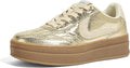 Women's Platform Fashion Sneakers with Thick Sole - Comfortable Casual