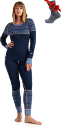 Merino Wool Base Layer Women Set - Midweight Sleepwear