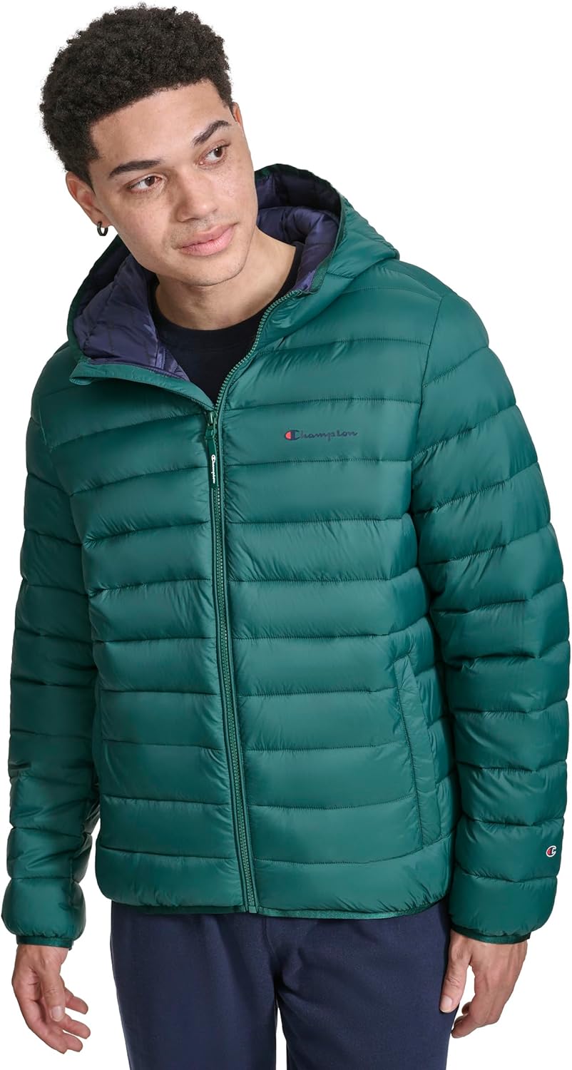Champion Mens Performance Lightweight Puffer Jacket with Hood