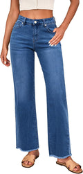 Wide Leg Jeans for Women High Waisted Straight Leg Frayed Hem Womens