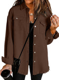 Oversized Denim Jacket for Women - Casual Distressed Jean Jacket when