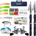 Fishing Rod Reel Combos Telescopic 2PCS 2.1m Rods + Reels